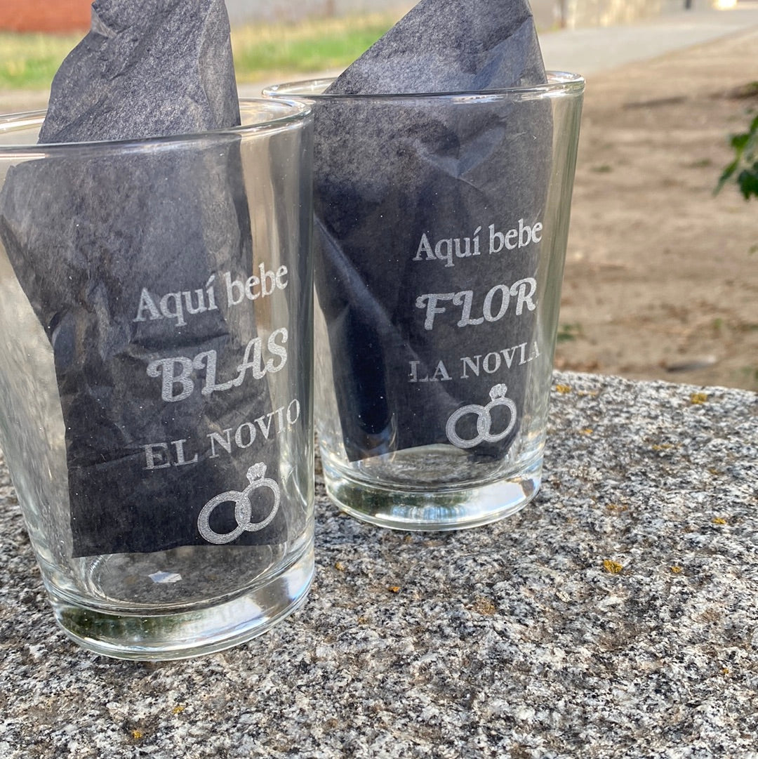 Pack vasos novios