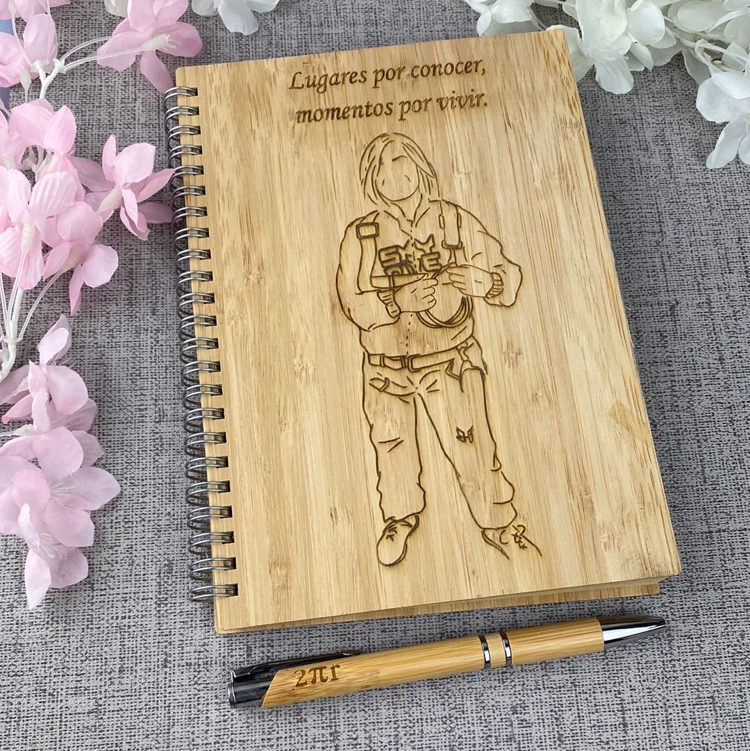 Libreta con foto trazada