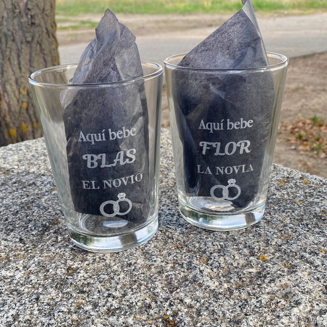 Pack vasos novios