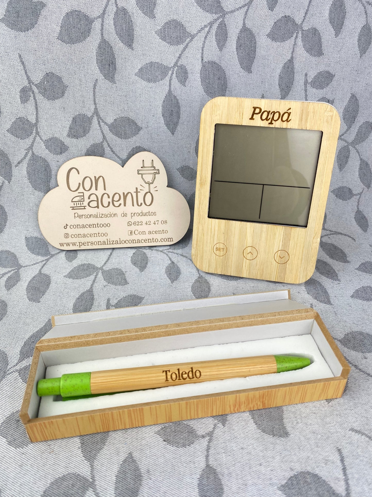 Pack cajita, bolígrafo y termómetro